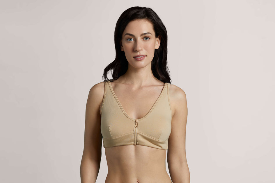 Slick Chicks Wireless Zip Front Bra Women s Size XL White