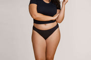 Black Adaptive Highwaist Brief Panty from Slick Chicks, offering comfort and easy wear.