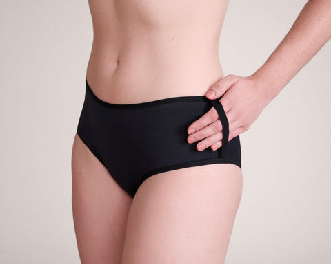 Black Adaptive Pull-On Boyshort from Slick Chicks, offering comfort and easy wear.